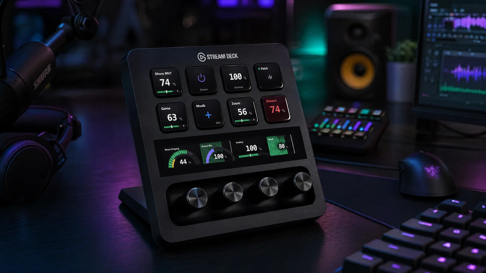 Stream Deck + mit NoicePatch am Gaming-PC